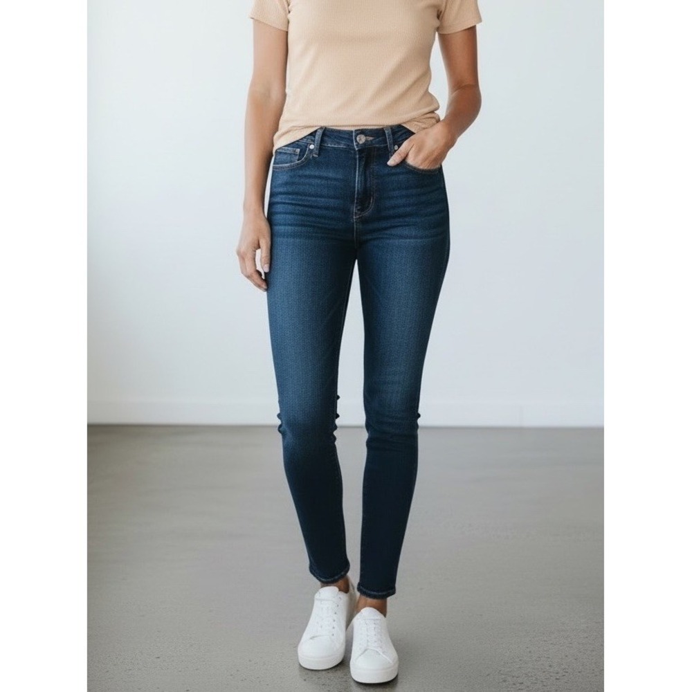J. Jill Womens 4 Boyfriend Straight Leg Ankle Jeans Dark Indigo Blue Stretch